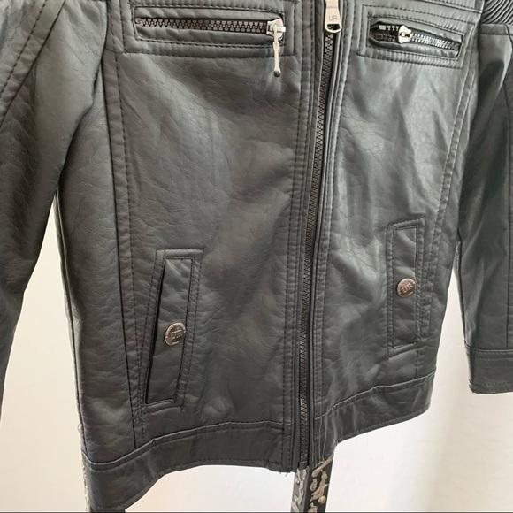 Urban Republic Boy Motorcycle Faux Leather Jacket 5/6 - Picture 7 of 9